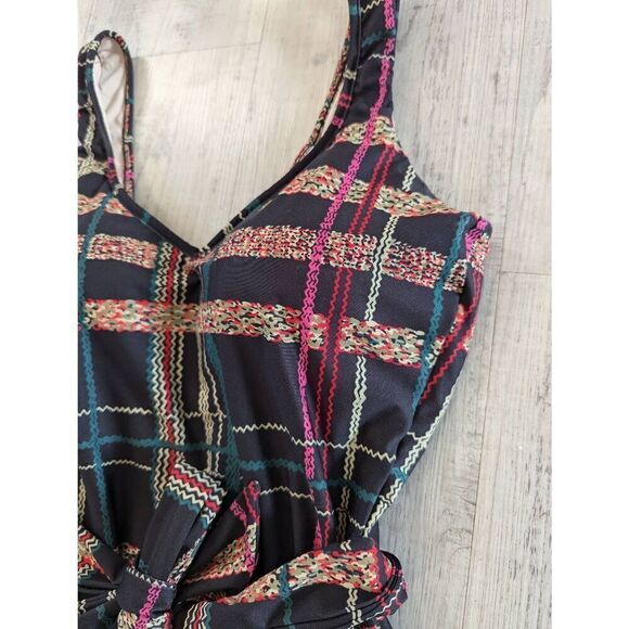 Hermoza Halle One Piece Plaid Swimsuit Women's size 10 black modest - Picture 3 of 10
